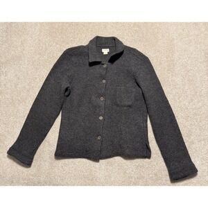 Women's J Crew Gray 100% Wool Jacket Size Small Made In Italy Buttons Casual